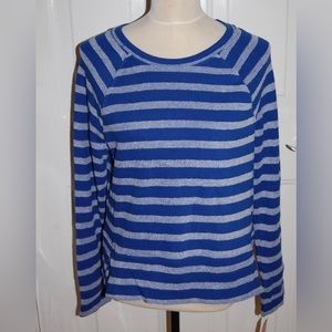 New Women's Merona Blue Striped Mid Weight Shirt XXL